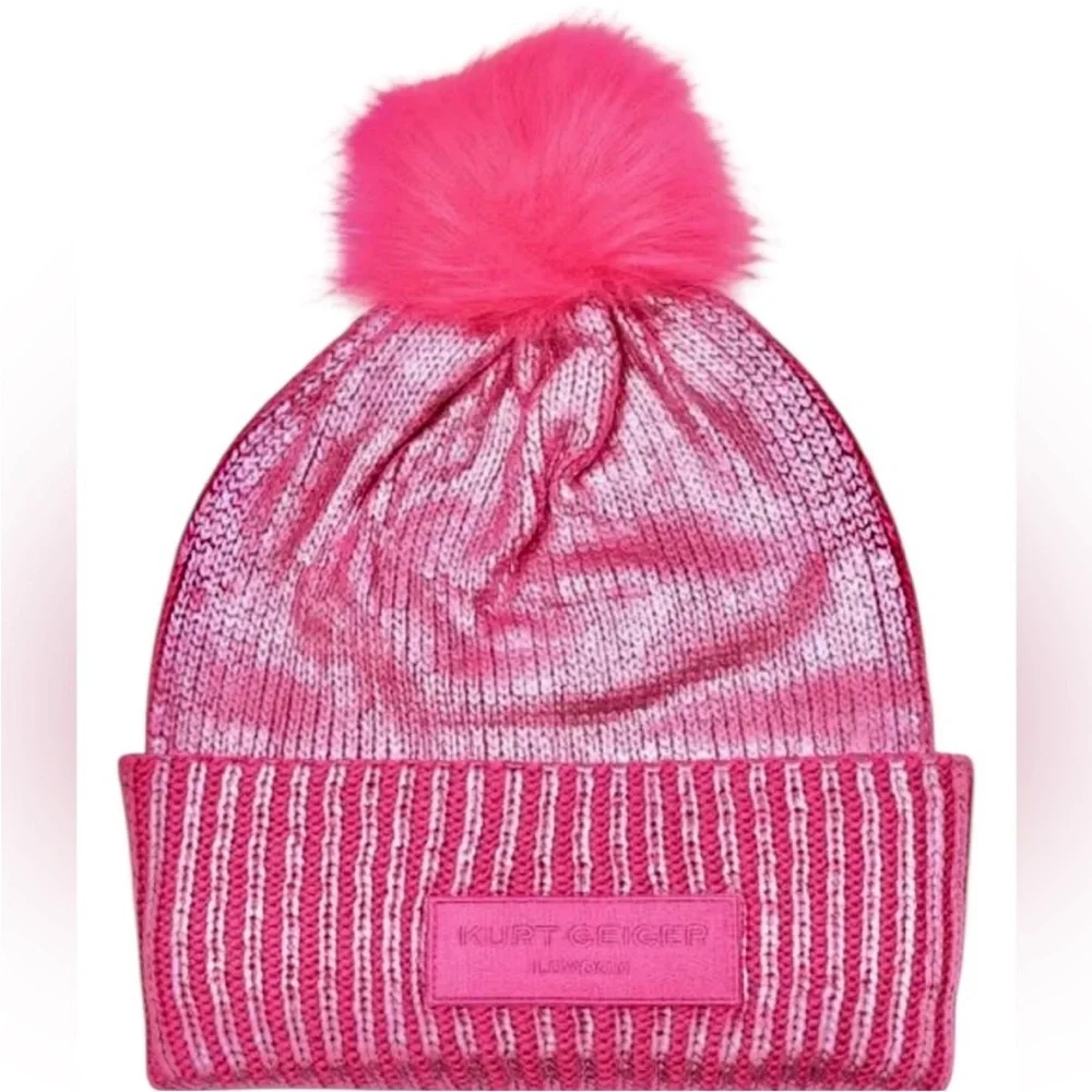 Kurt Geiger London Foil Overlay Beanie - Picture 5 of 7